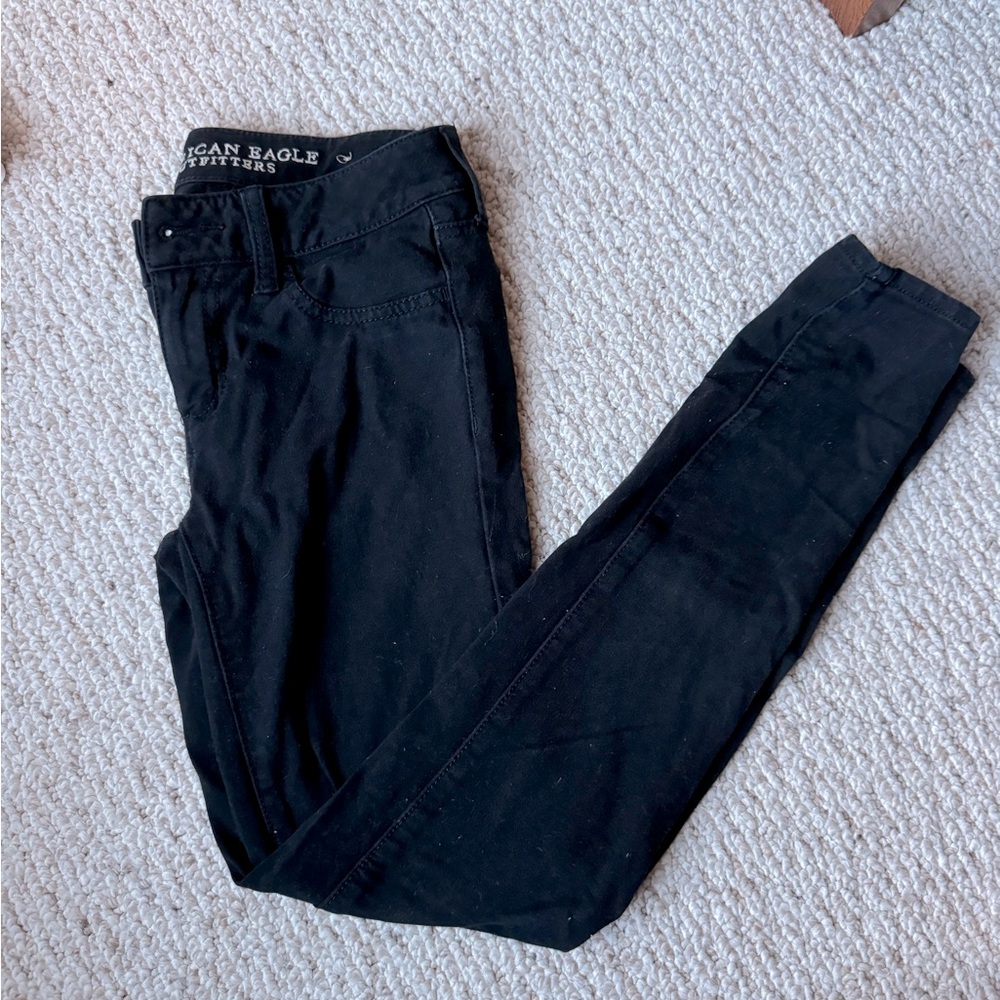 American Eagle black stretch skinny jeans. Size 2.